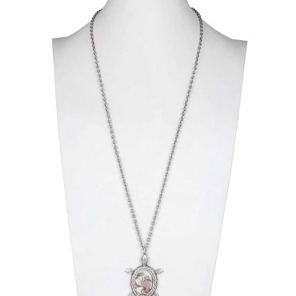 Patricia Nash Turtle Shell Long Pendant Necklace - Picture 3 of 5